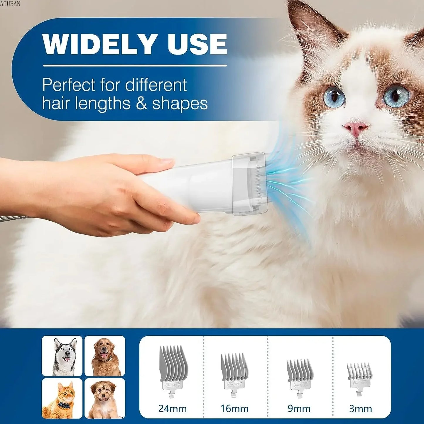 Pet Grooming Kit with 2.3L Capacity