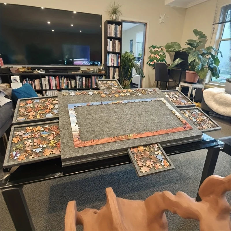 Tilting Felt Puzzle Board with 6 Drawers