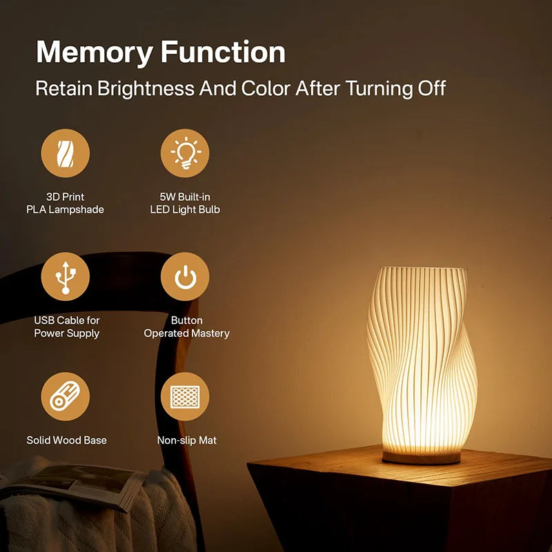 3D Pleated Dimmable Desk Lamp