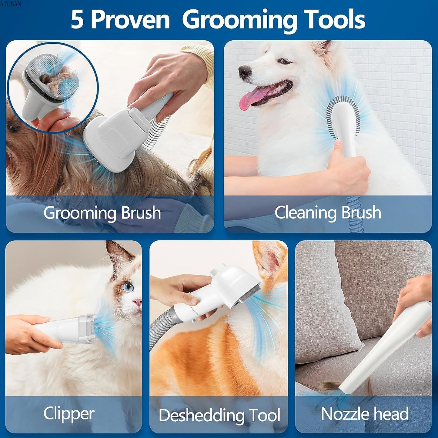 Pet Grooming Kit with 2.3L Capacity